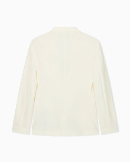 Single-breasted jacket in technical waffle fabric