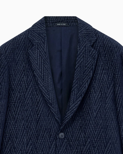 Blazer regular fit with silk and chenille macro chevron