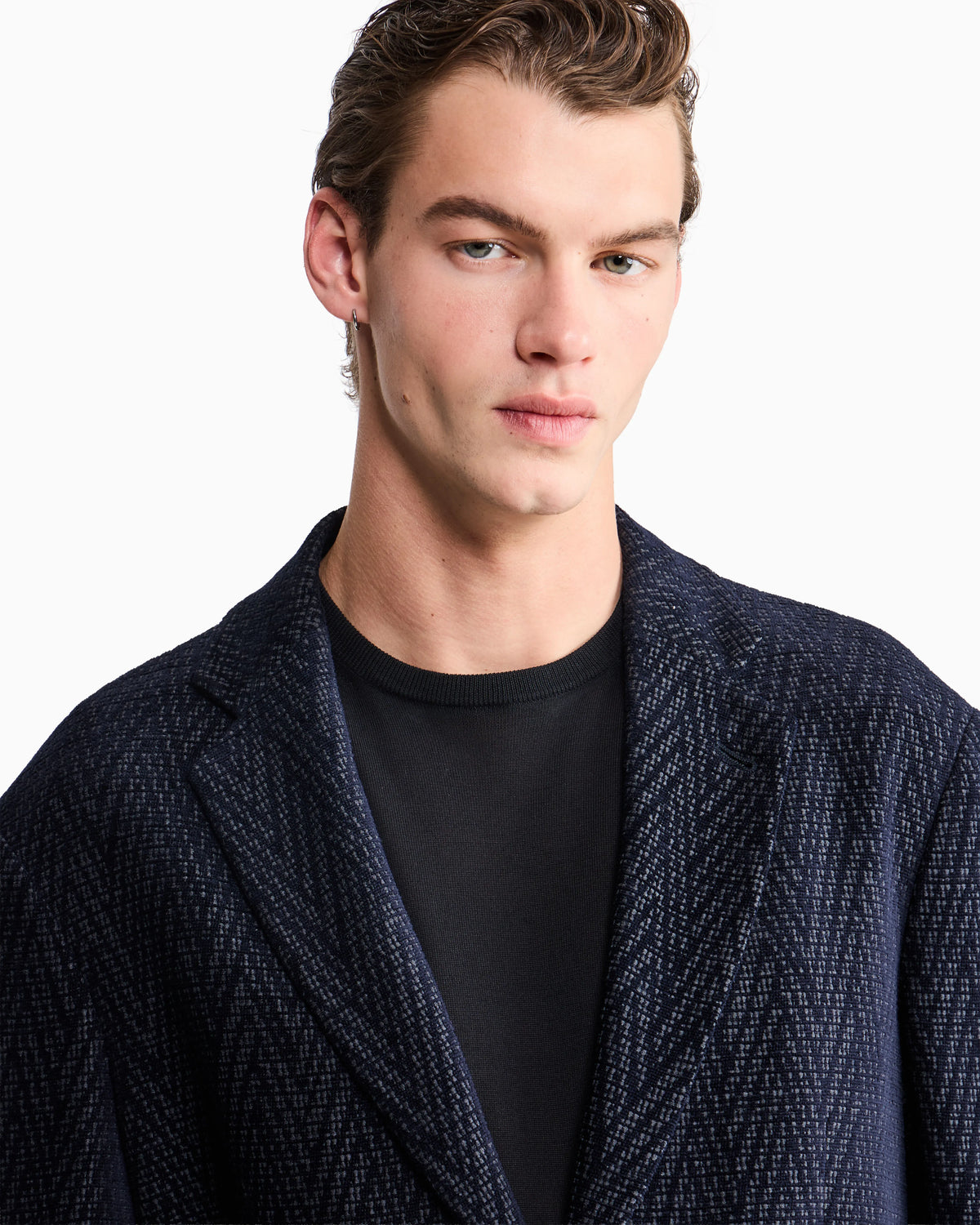 Blazer regular fit with silk and chenille macro chevron
