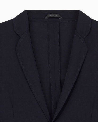 Wool crêpe single-breasted jacket