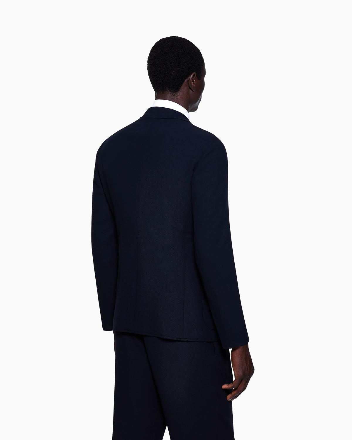 Wool crêpe single-breasted jacket