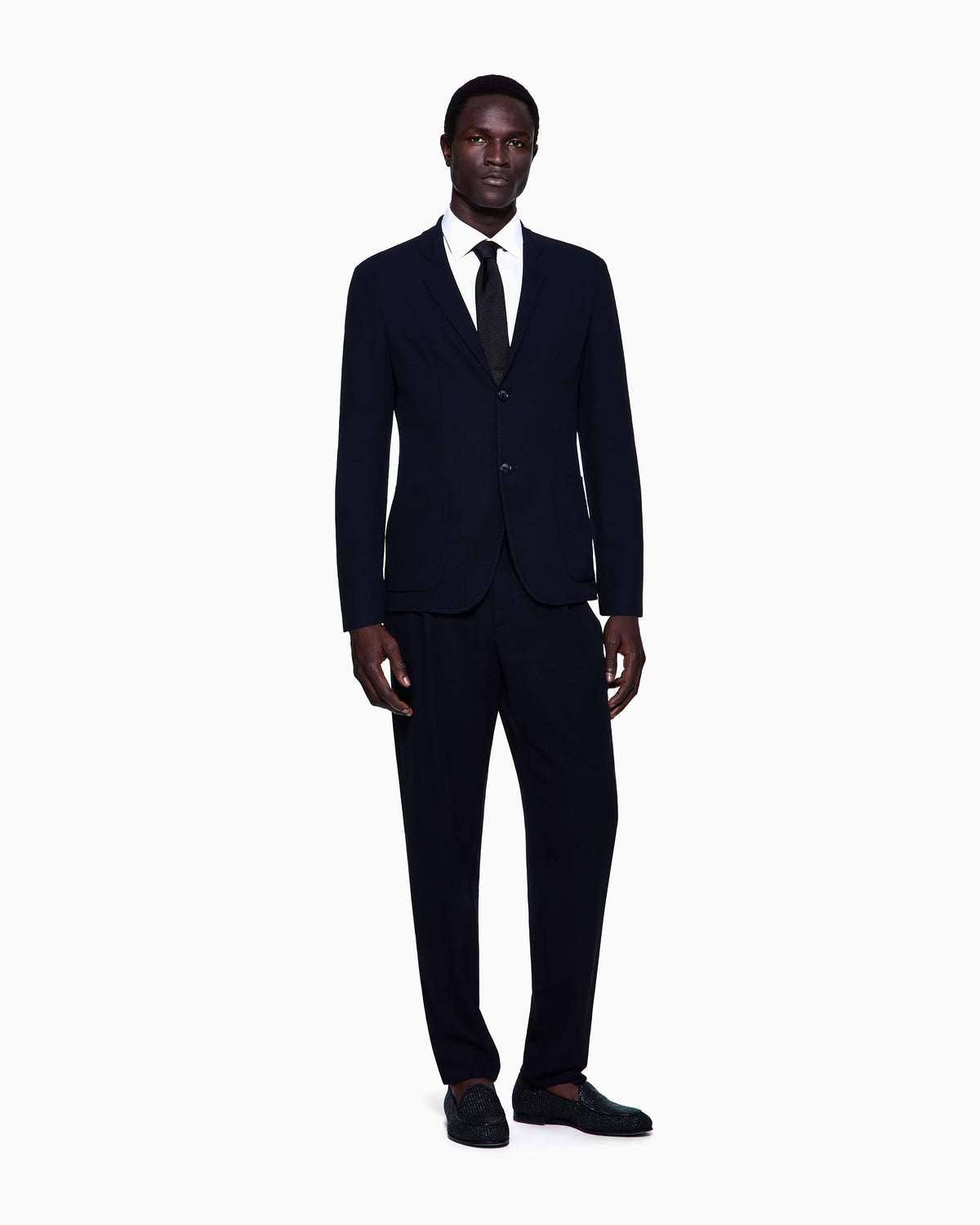 Wool crêpe single-breasted jacket