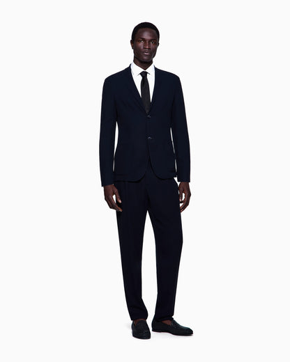 Wool crêpe single-breasted jacket