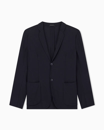 Wool crêpe single-breasted jacket