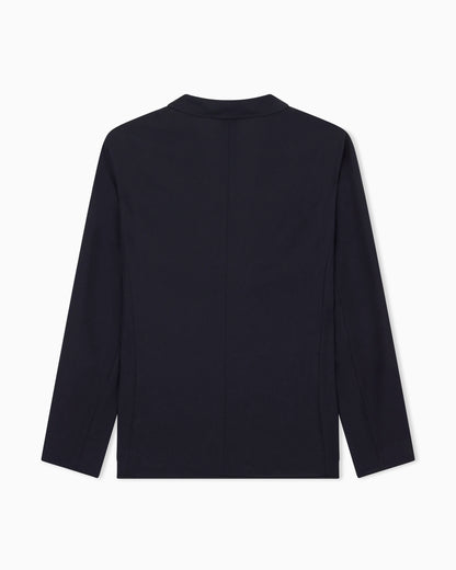 Wool crêpe single-breasted jacket