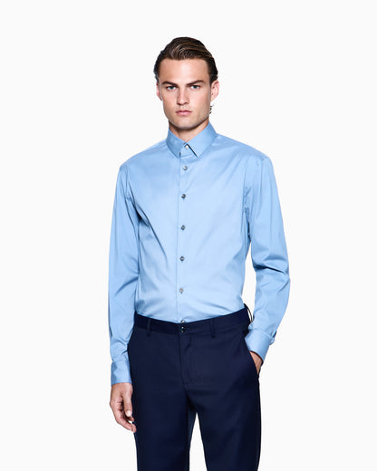 Slim fit-shirt in stretch cotton poplin