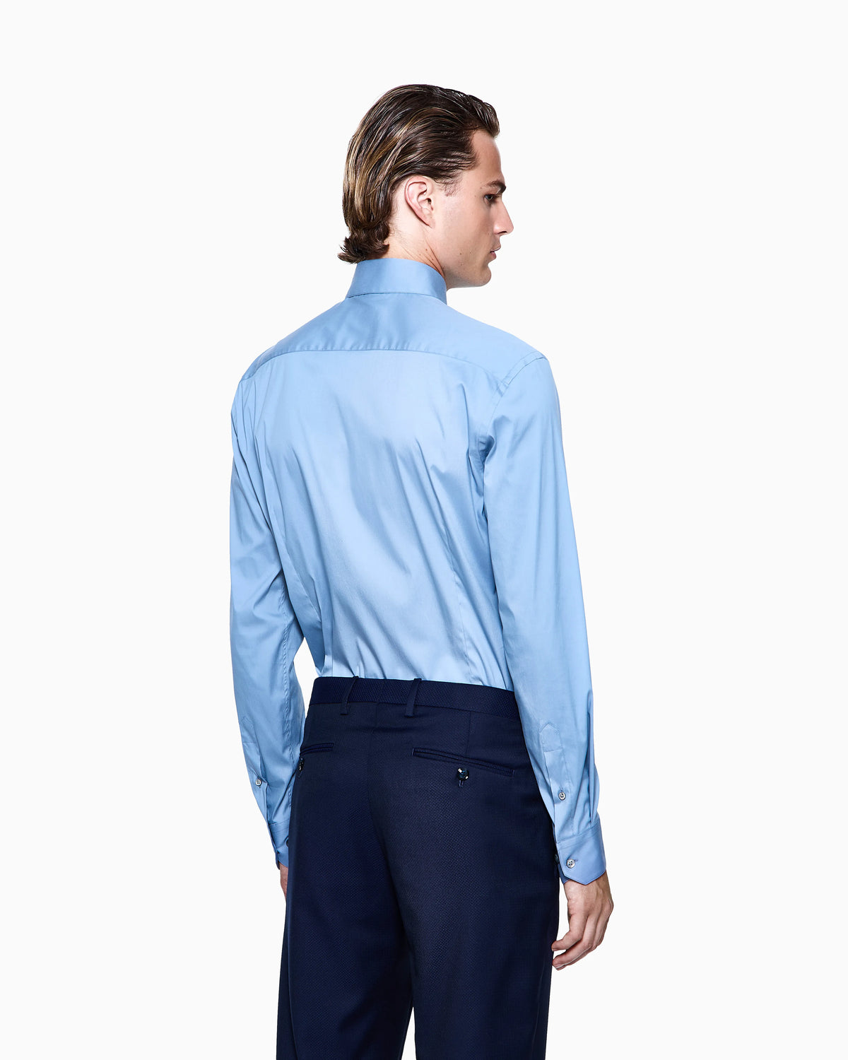 Slim fit-shirt in stretch cotton poplin