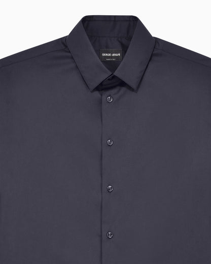 Slim fit-shirt in stretch cotton poplin