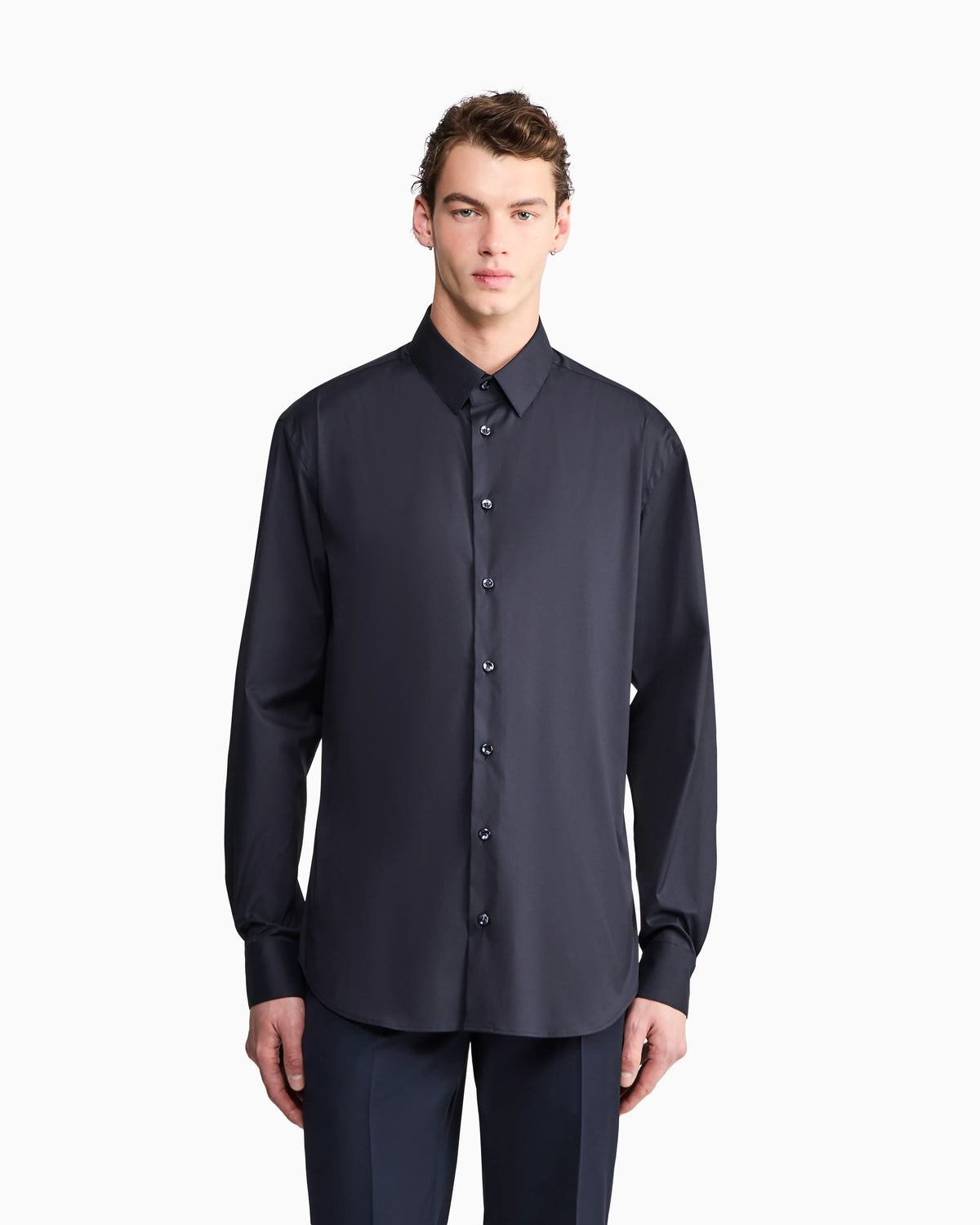 Slim fit-shirt in stretch cotton poplin