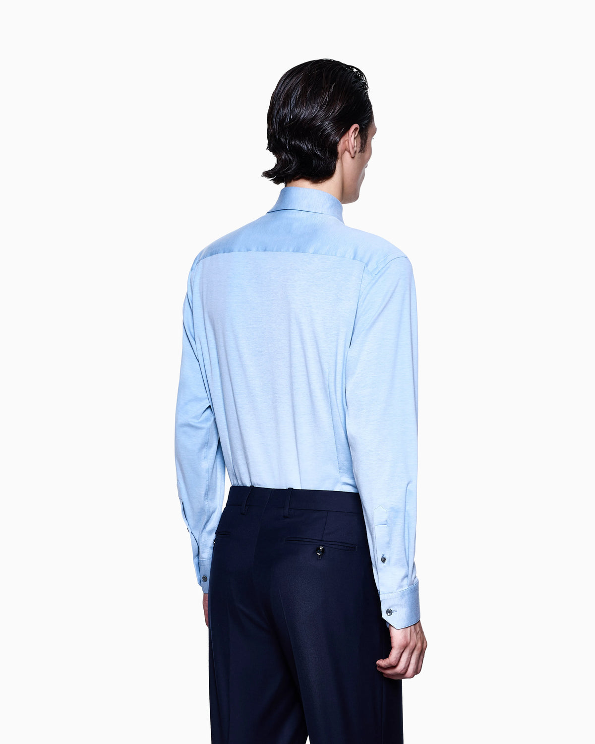 Slim-fit mélange cotton-blend jersey shirt