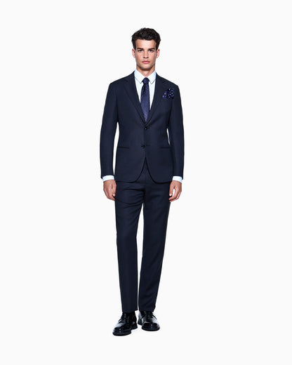 Slim-fit shirt in striped stretch cotton-blend jersey