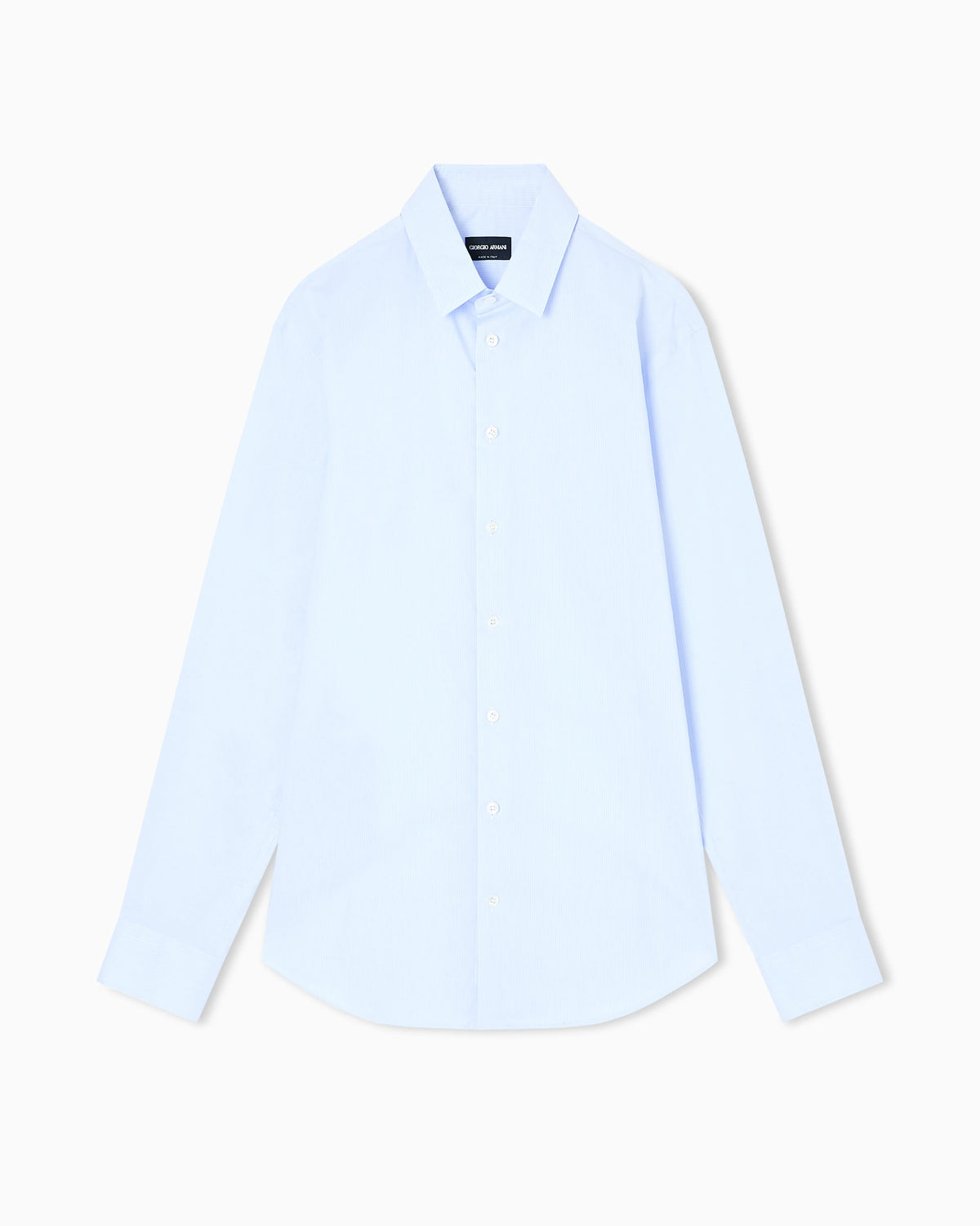Slim-fit shirt in striped stretch cotton-blend jersey