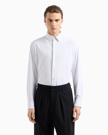 Slim-fit shirt in micro-textured jersey