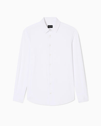 Slim-fit shirt in micro-textured jersey