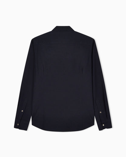 Seersucker shirt  in cotton with a slim fit and zip