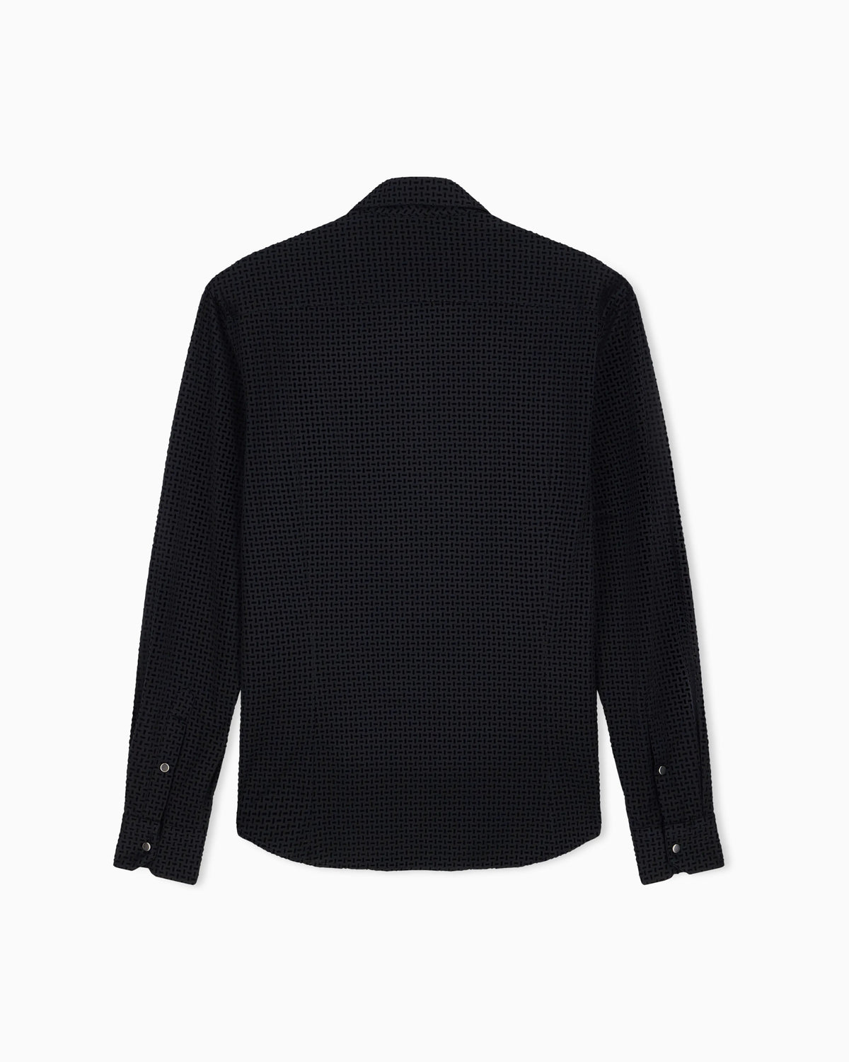 Slim-fit shirt in cotton with full zip and flocked print