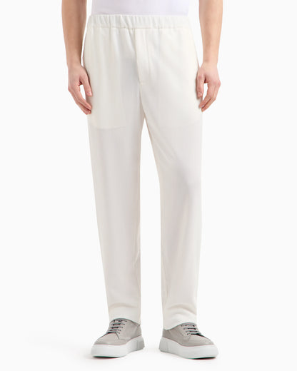 Technical waffle flat-front trousers