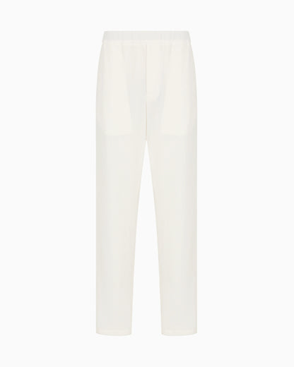 Technical waffle flat-front trousers