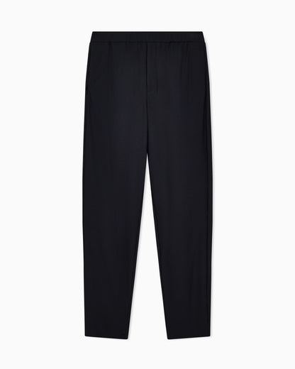 Technical waffle flat-front trousers