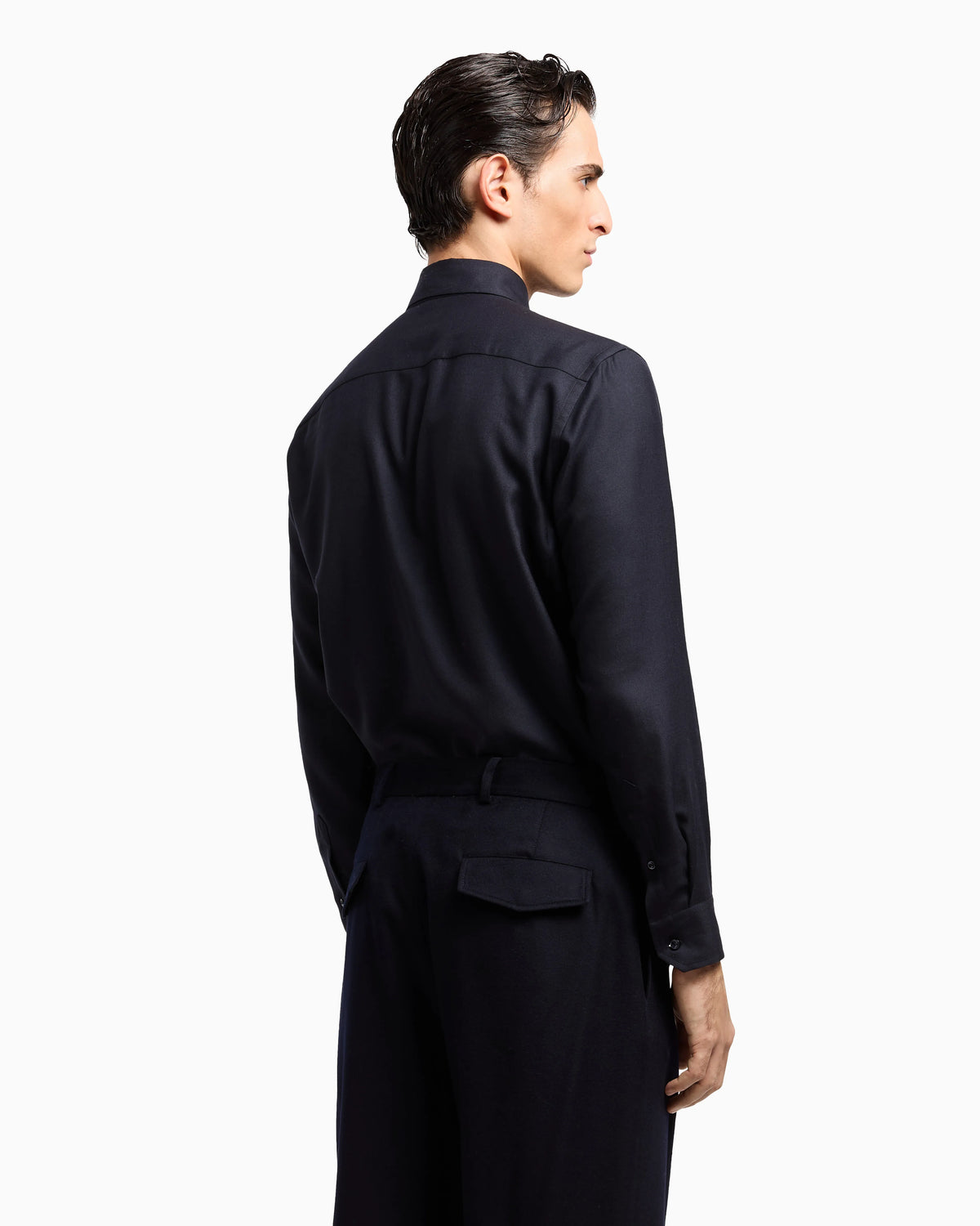 Regular-fit shirt in cashmere and silk twill