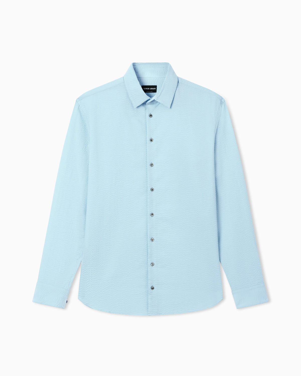 Regular fit cotton seersucker shirt