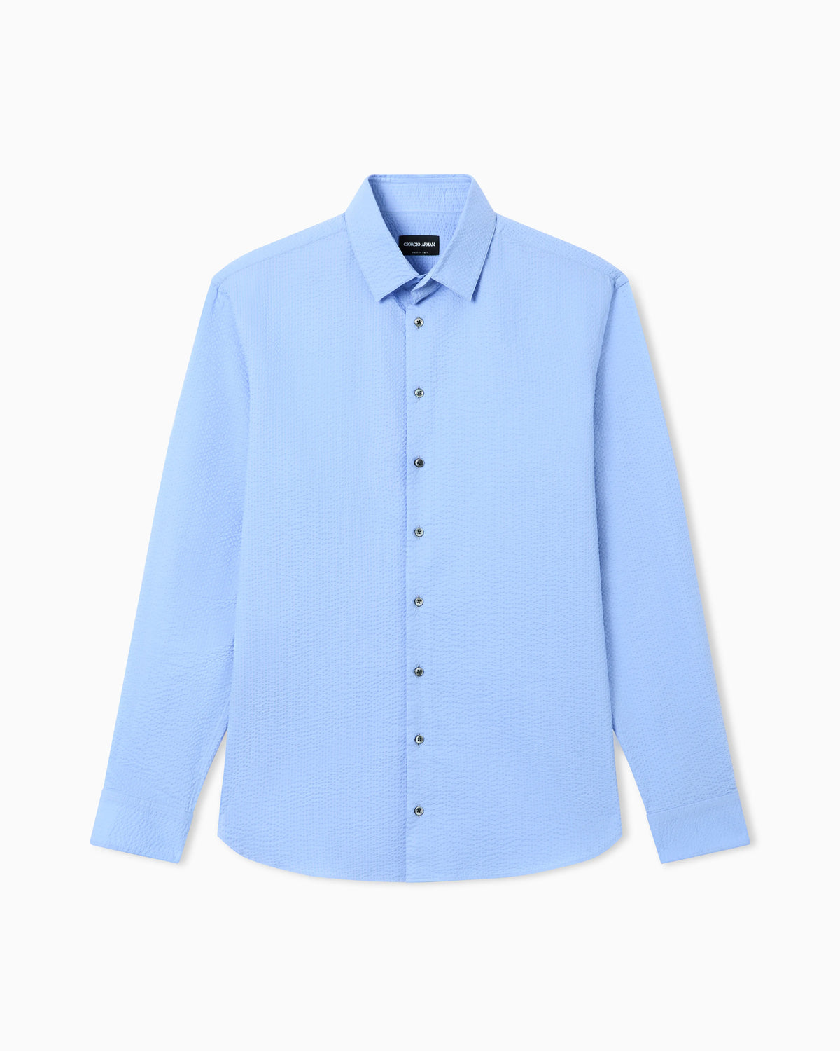 Regular fit cotton seersucker shirt
