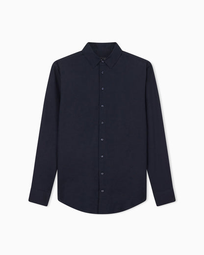 Regular fit cotton seersucker shirt