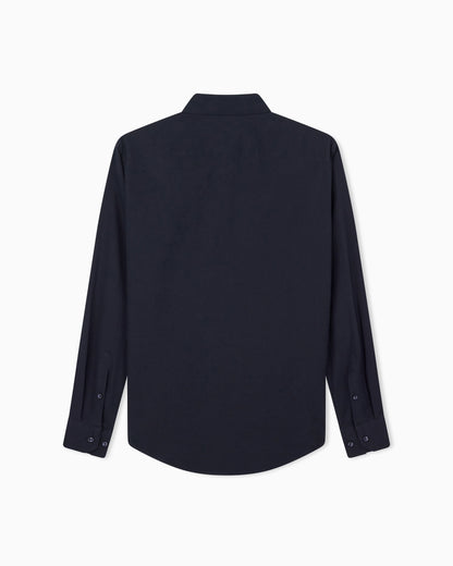 Regular fit cotton seersucker shirt