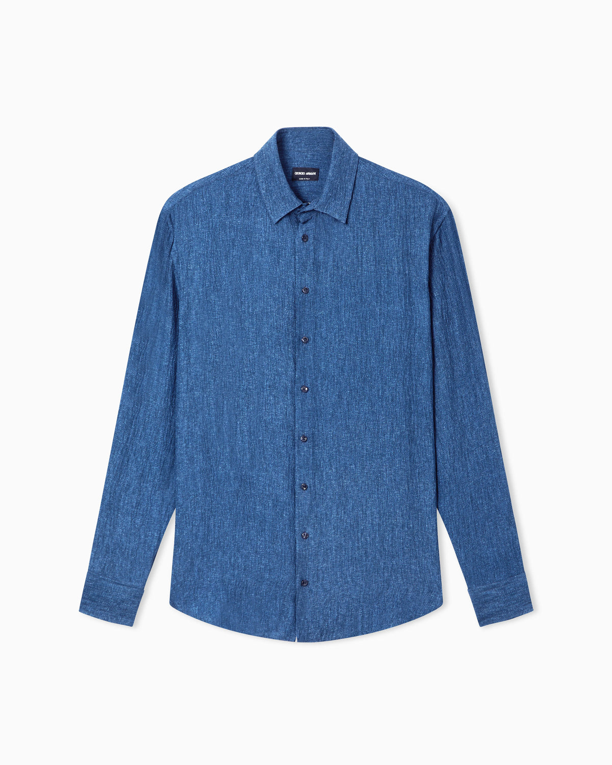 Regular-fit shirt in denim-effect silk