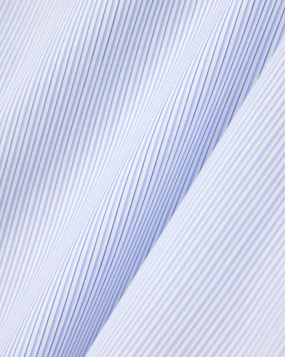 Regular fit striped cotton shirt with a small point collar