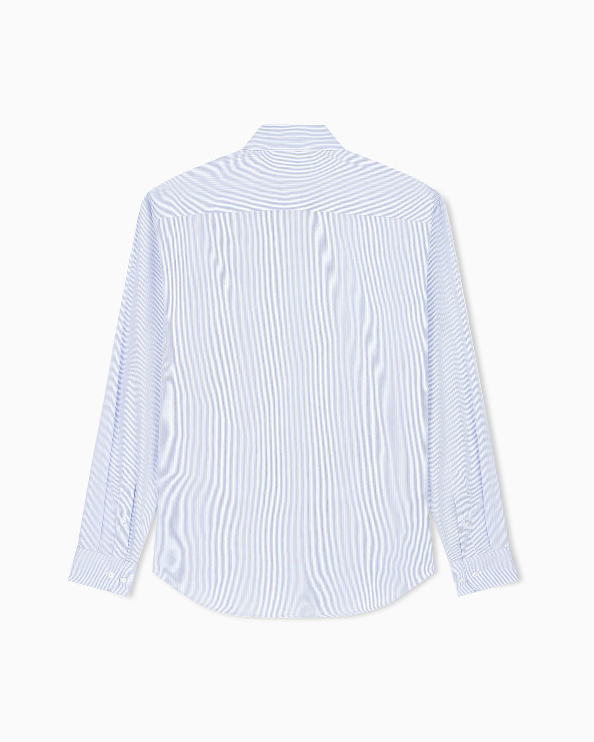 Regular fit striped cotton shirt with a small point collar