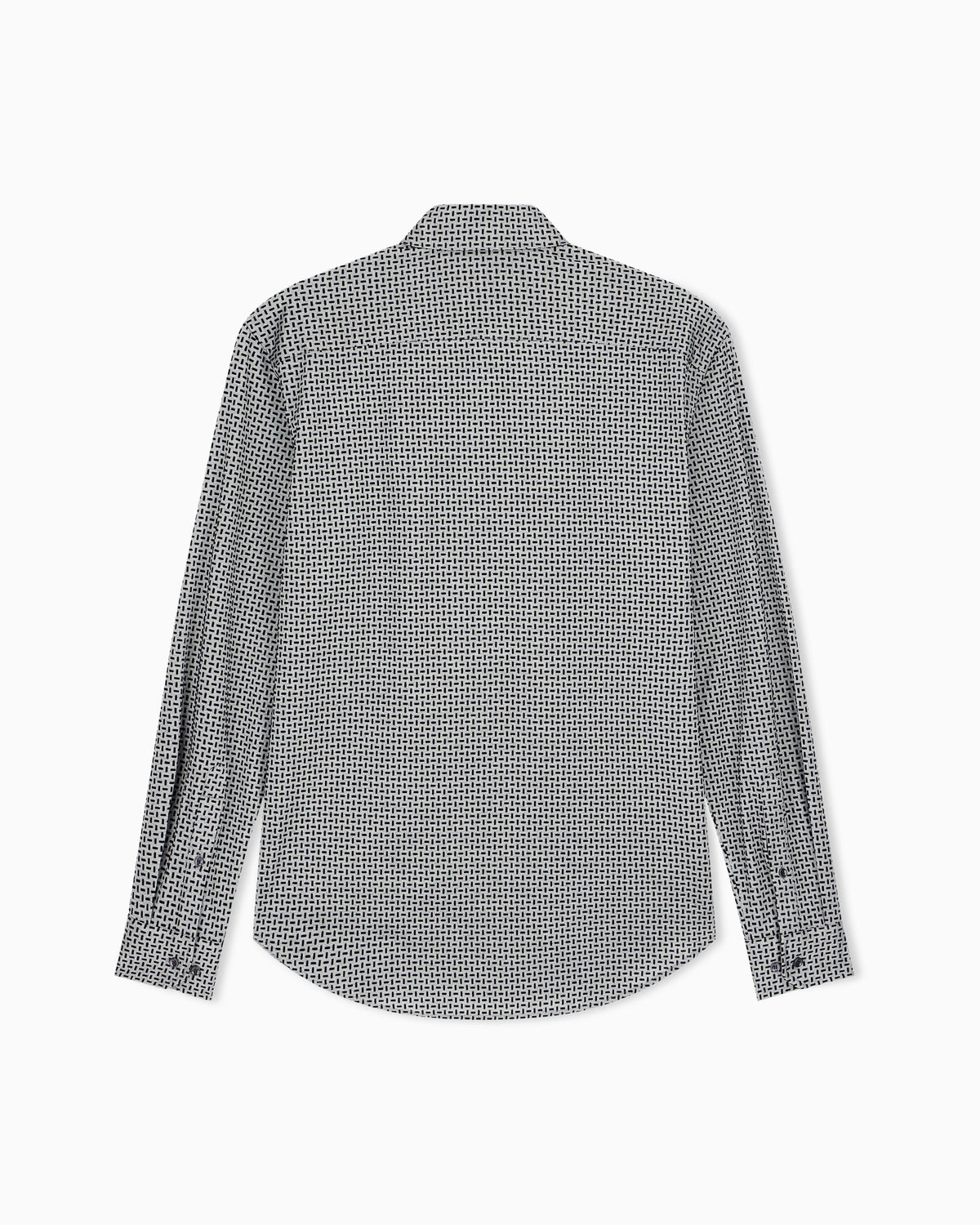 Regular fit cotton jersey shirt with geometric flock print
