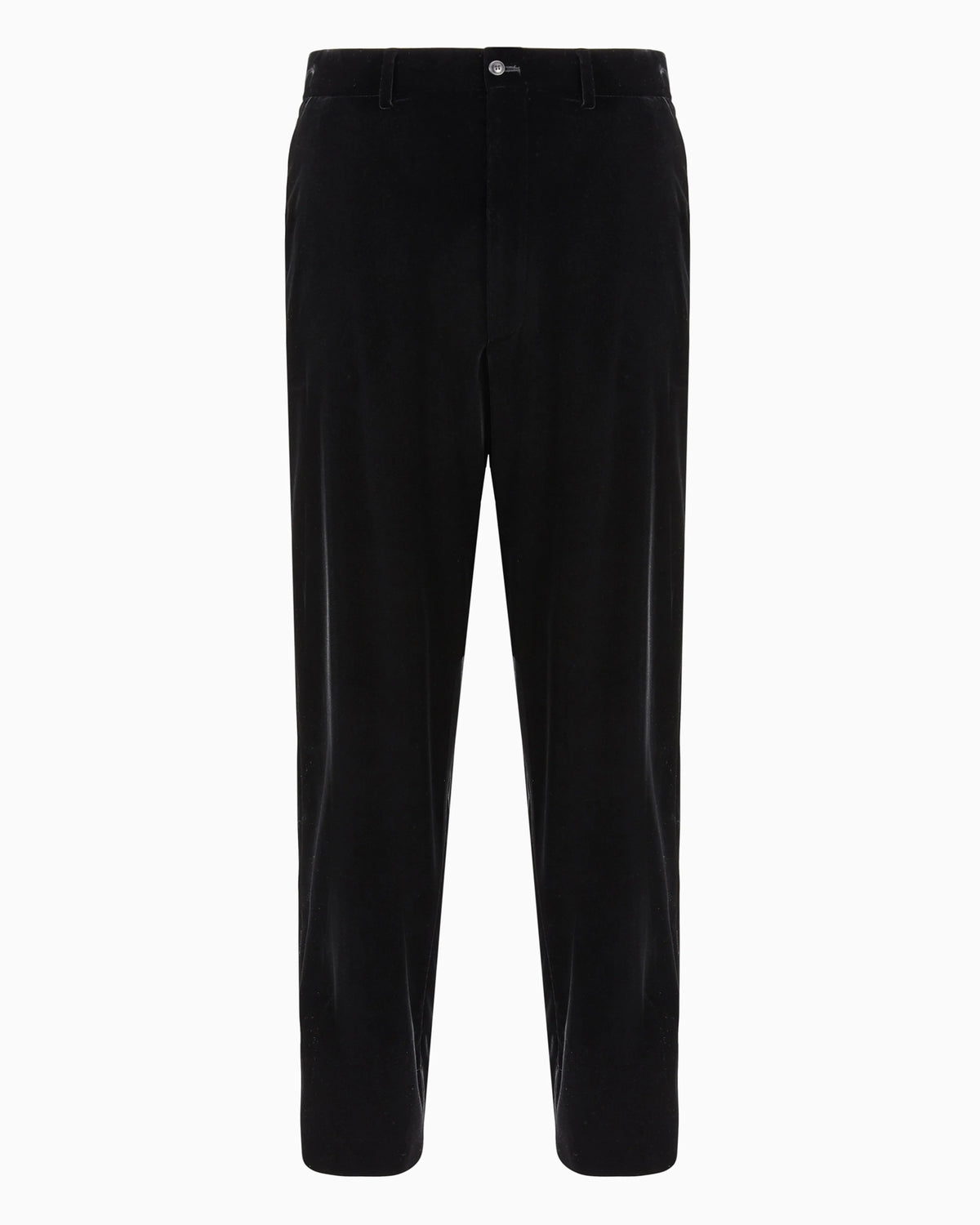 Velvet, flat-front trousers