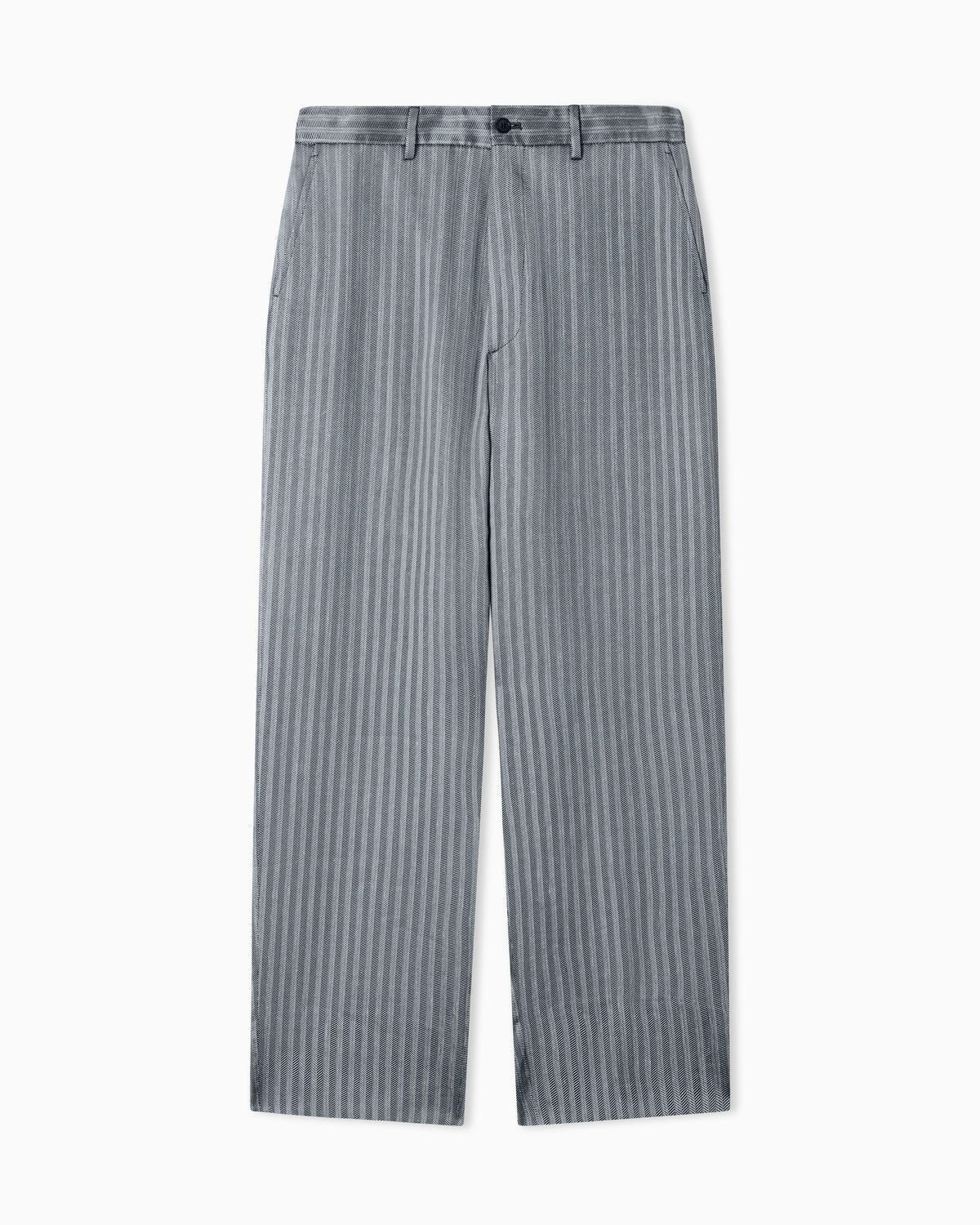 flat-front trousers in viscose, linen and silk