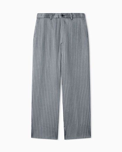 flat-front trousers in viscose, linen and silk