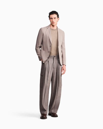 Upton single-breasted blazer in washed silk with two buttons