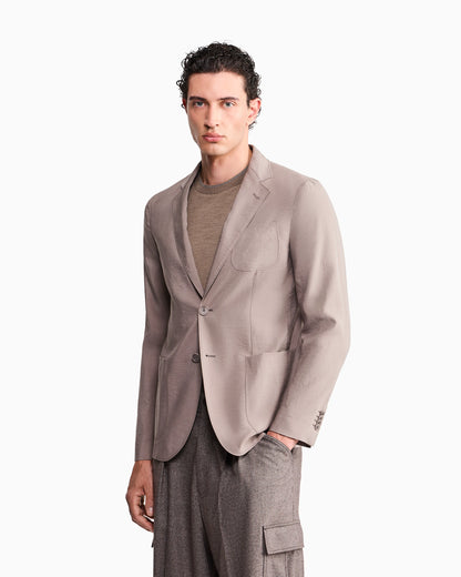 Upton single-breasted blazer in washed silk with two buttons