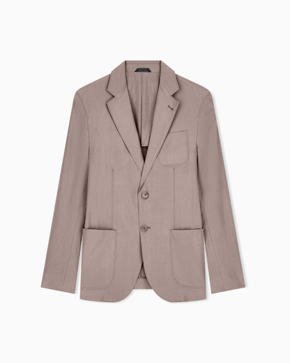 Upton single-breasted blazer in washed silk with two buttons