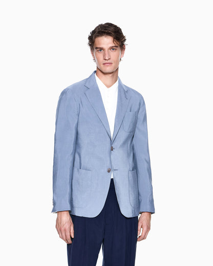 Upton single-breasted blazer in washed silk with two buttons