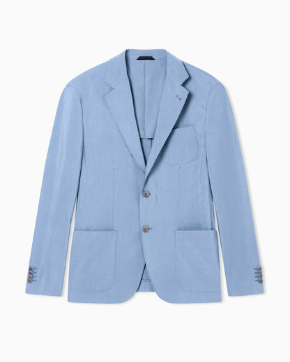 Upton single-breasted blazer in washed silk with two buttons