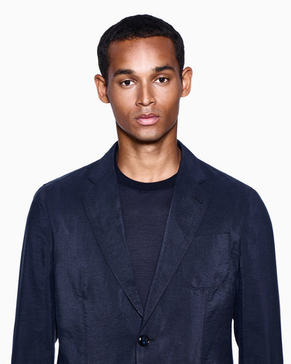 Upton single-breasted blazer in washed silk with two buttons