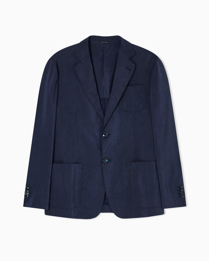 Upton single-breasted blazer in washed silk with two buttons