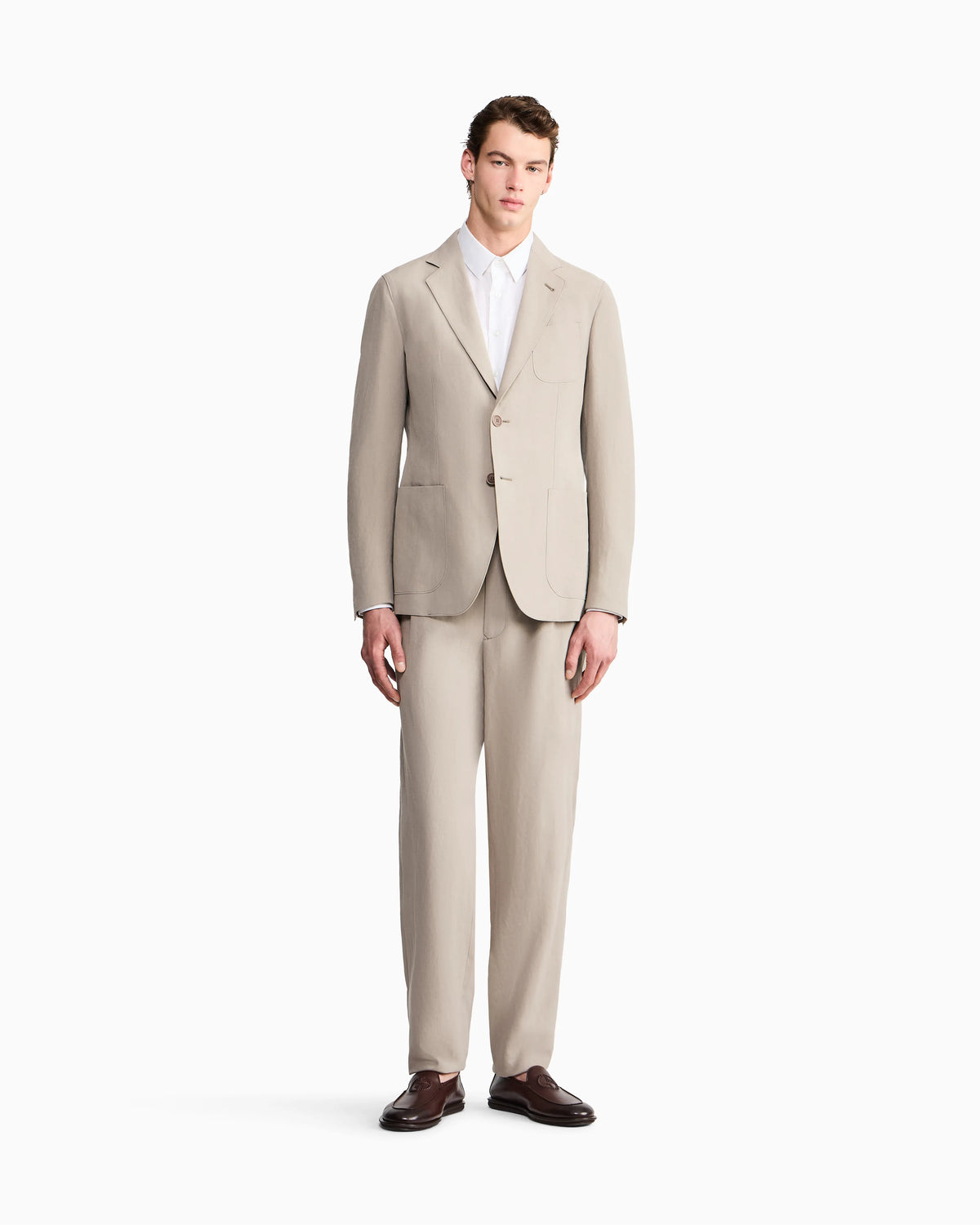 Upton Line single-breasted jacket in linen canvas