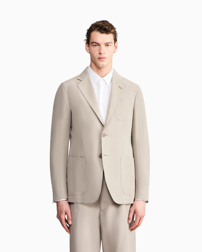 Upton Line single-breasted jacket in linen canvas