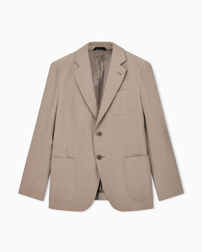 Upton Line single-breasted jacket in linen canvas