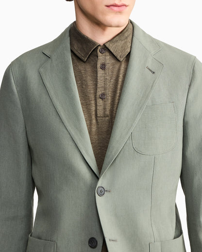 Upton Line single-breasted jacket in linen canvas