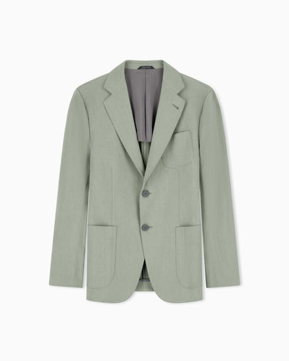 Upton Line single-breasted jacket in linen canvas