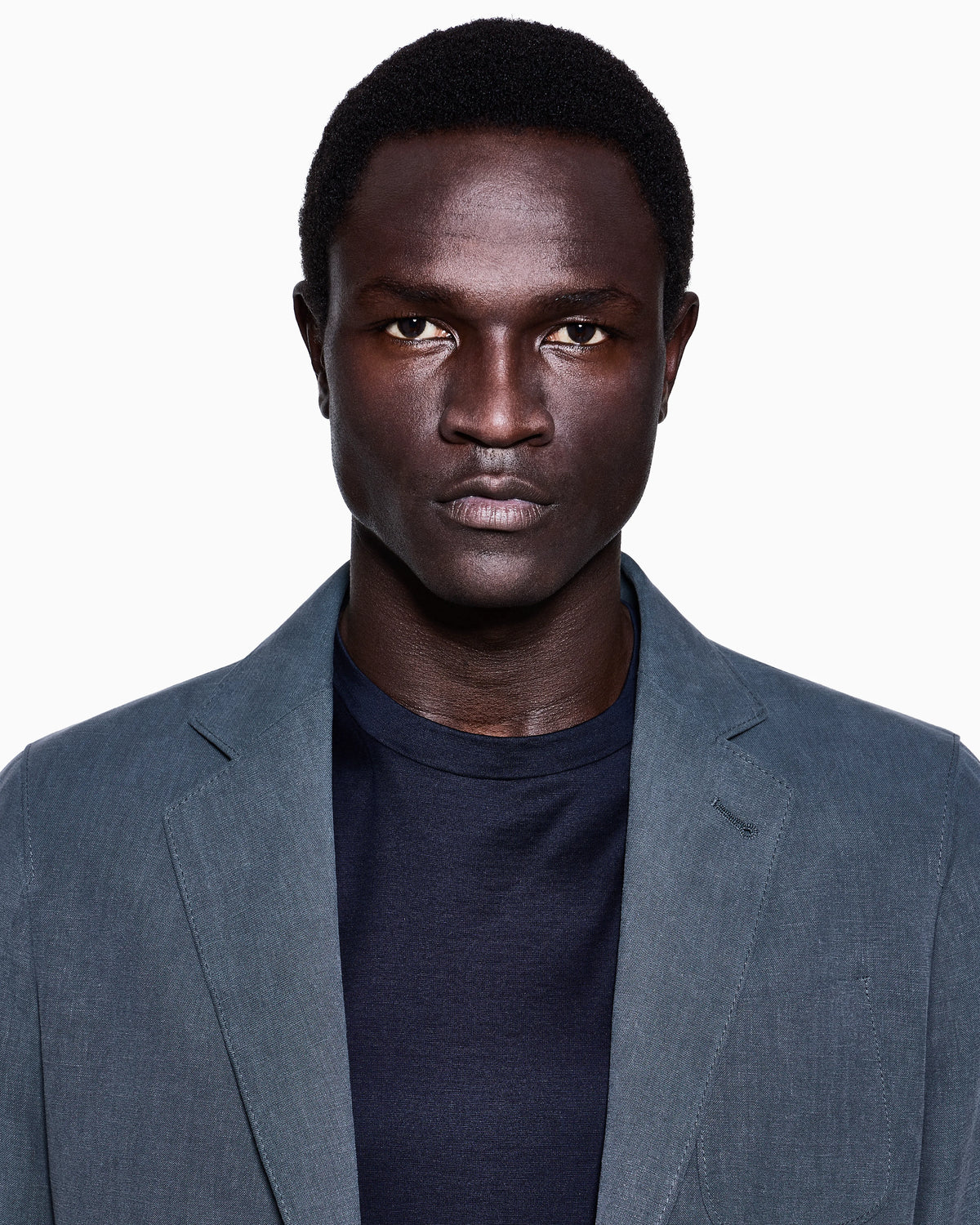 Upton Line single-breasted jacket in linen canvas