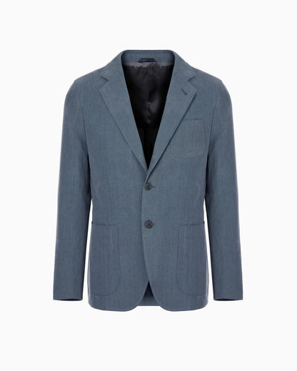 Upton Line single-breasted jacket in linen canvas
