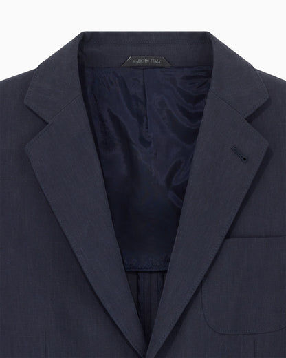 Upton Line single-breasted jacket in linen canvas
